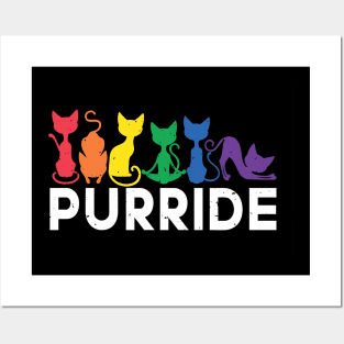 Purride Cat LGBT Flag Pride Posters and Art